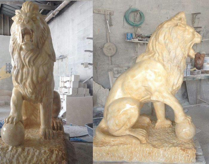 stone art lion