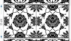 hand painted armenian  black and white tiles