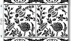 hand painted armenian  black and white tiles