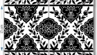 hand painted armenian  black and white tiles